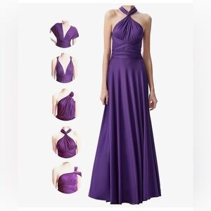 Elegant Purple Infinity Maxi Dress